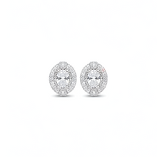 Silver Sapphire Stud Earrings