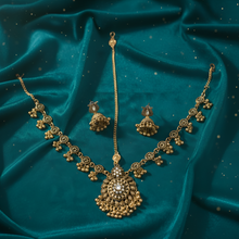 Golden Matha Patti with Jhumka Set