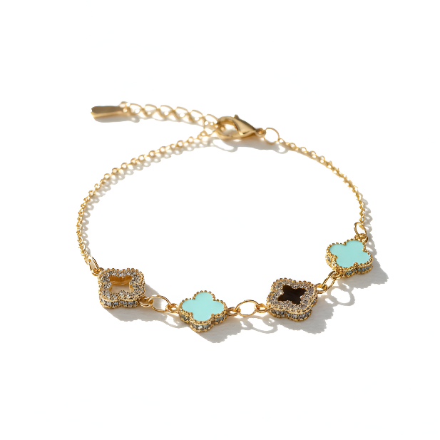Aqua Clover Bracelet